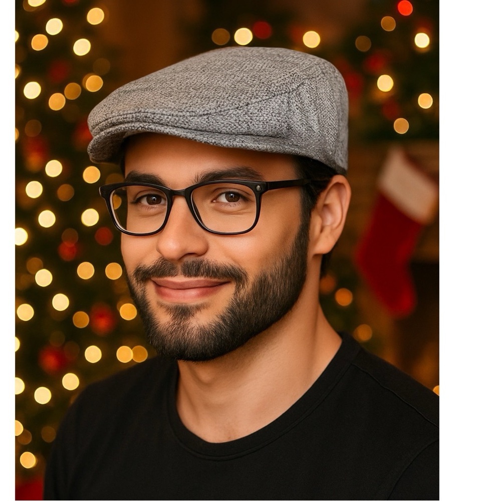 Gray cable knit printed Newsboy Cap | Flat Cap Driver Style Hat